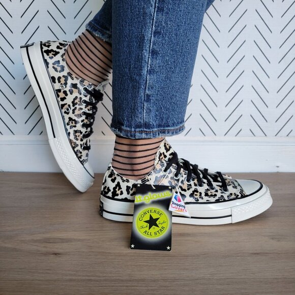 Chuck 70 Glow-In-The-Dark Leopard Animal Print Sz 8 Women Shoes Sneaker A15033C - Picture 4 of 12